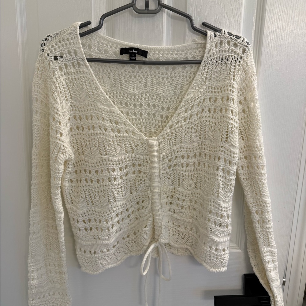 Lulu's Cream Crochet Knitwear